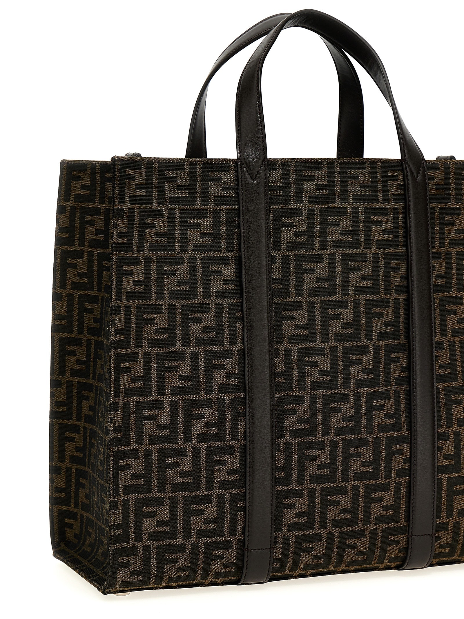 Shop Fendi Ff Shopping Bag In Brown