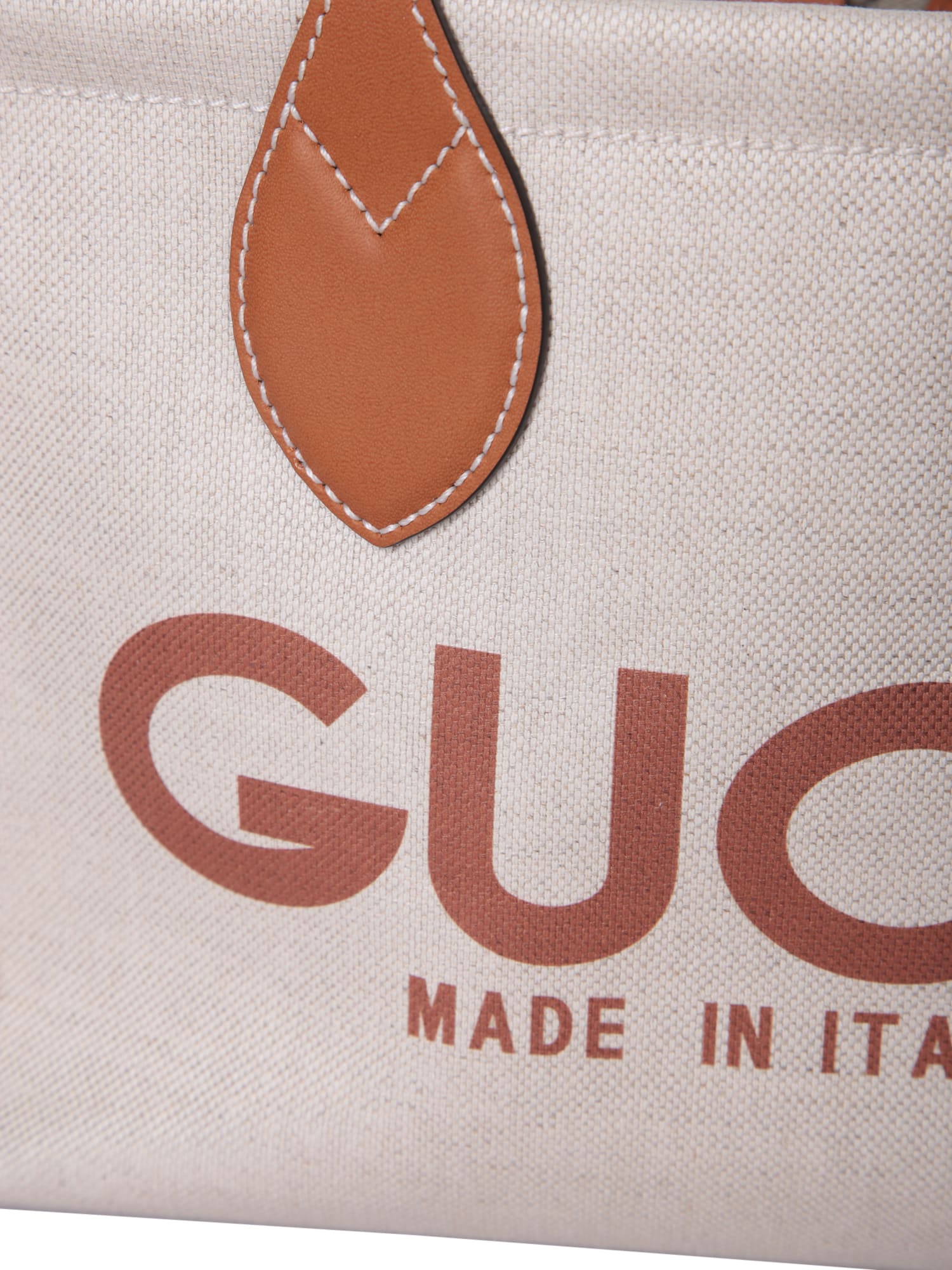 Shop Gucci Macro Logo S Beige Bag In White