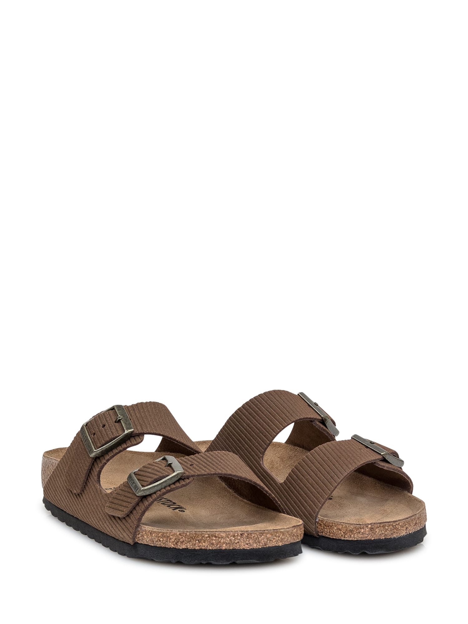 Birkenstock Brown Suede Arizona Slippers In Darktea