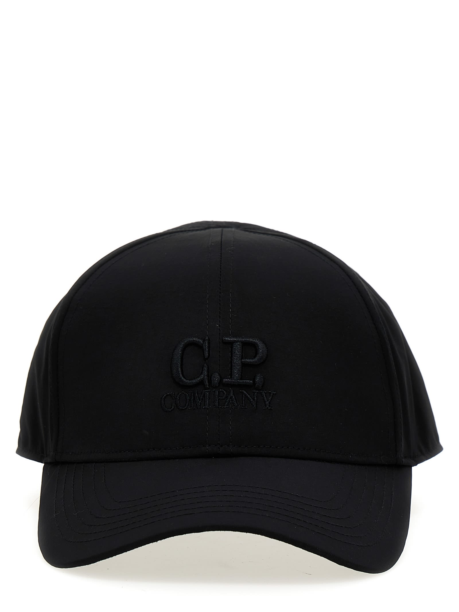 C.p. Company Gabardine Baseball Cotton Hat In Black
