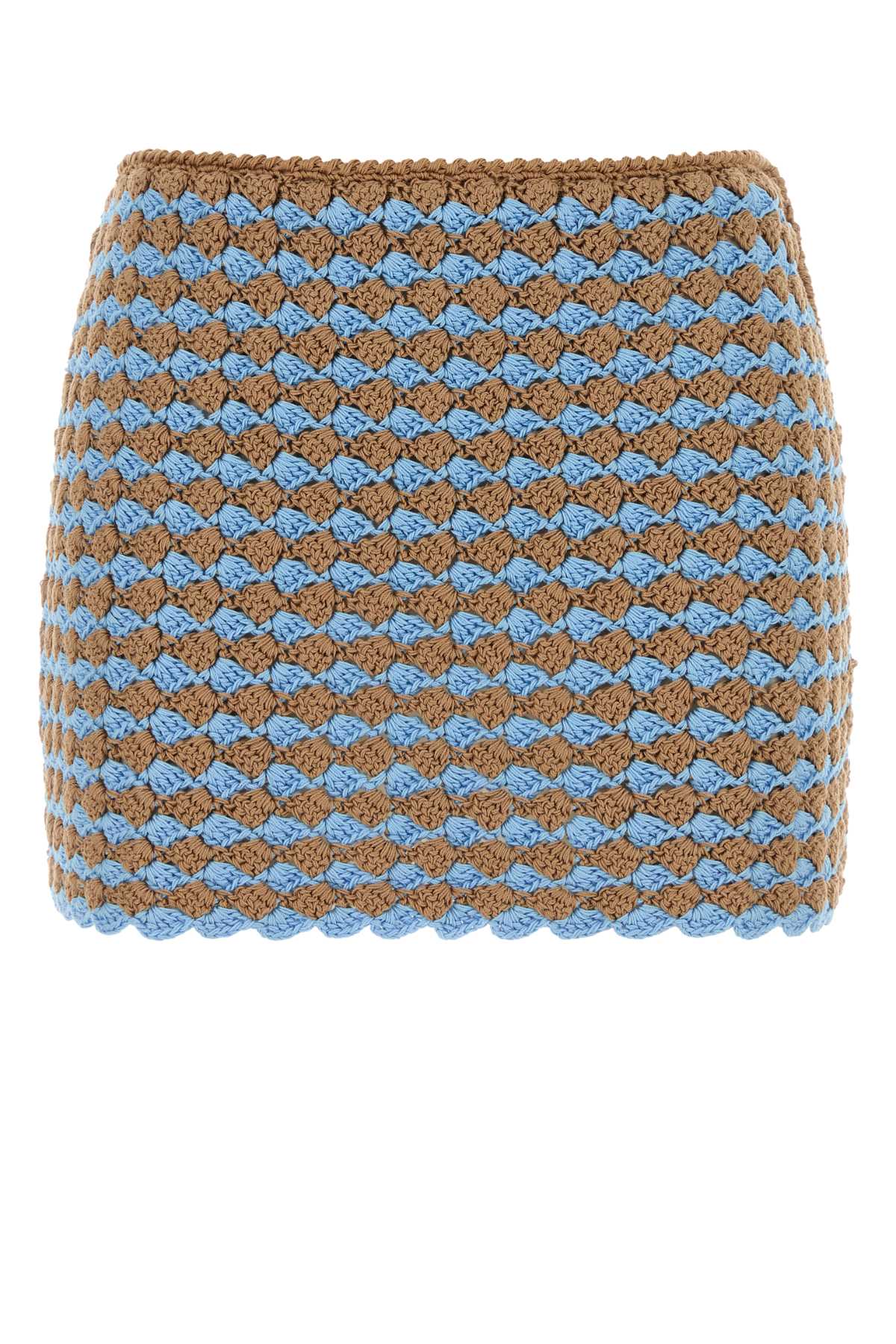 Prada Two-tone Crochet Mini Skirt