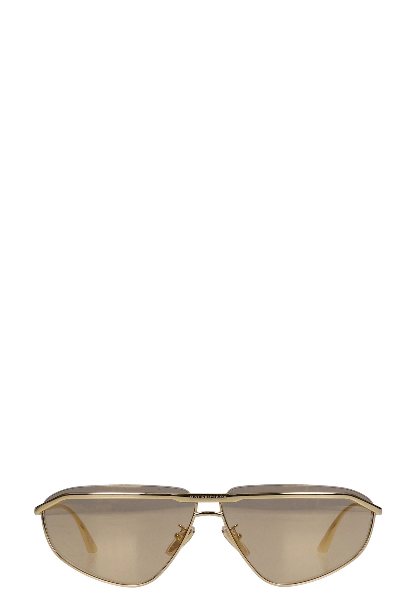 Balenciaga Bridge D Frame Sunglasses In Gold Metal Alloy