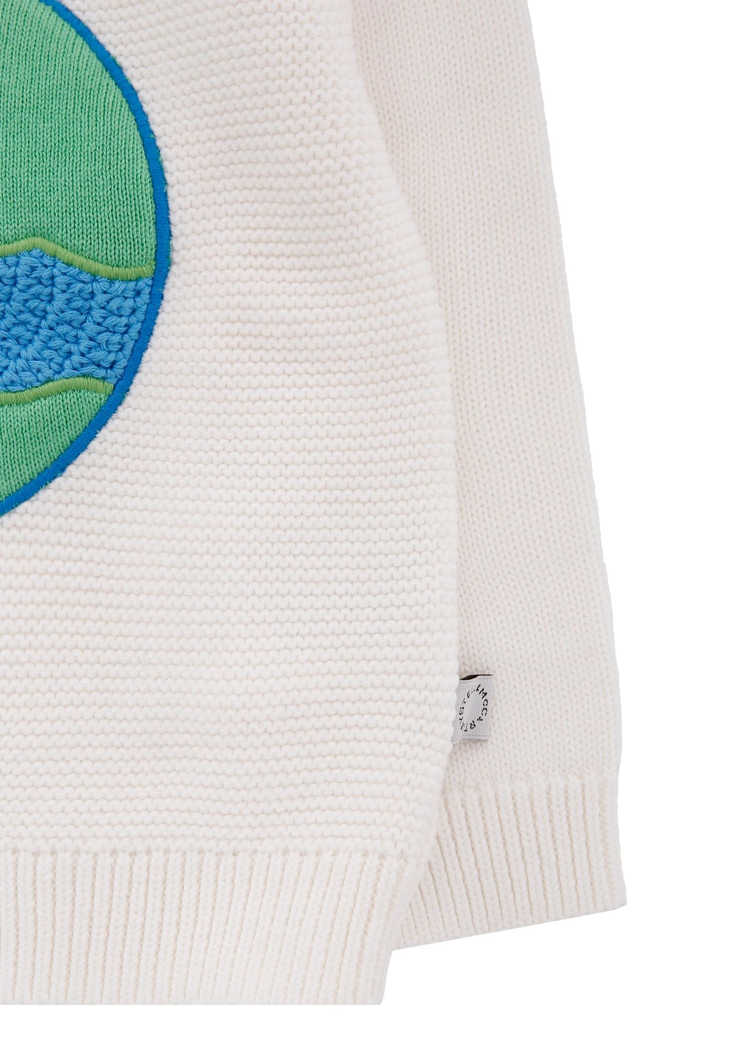 Stella Mccartney Ivory Sweater For Babykids With Smiling World In White