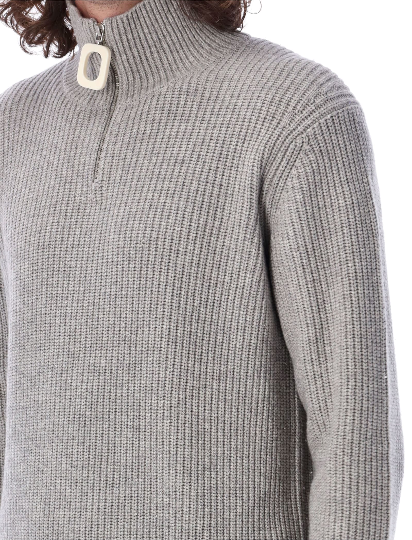 Shop Jw Anderson Jwa Puller Half Zip Jumper In Grey