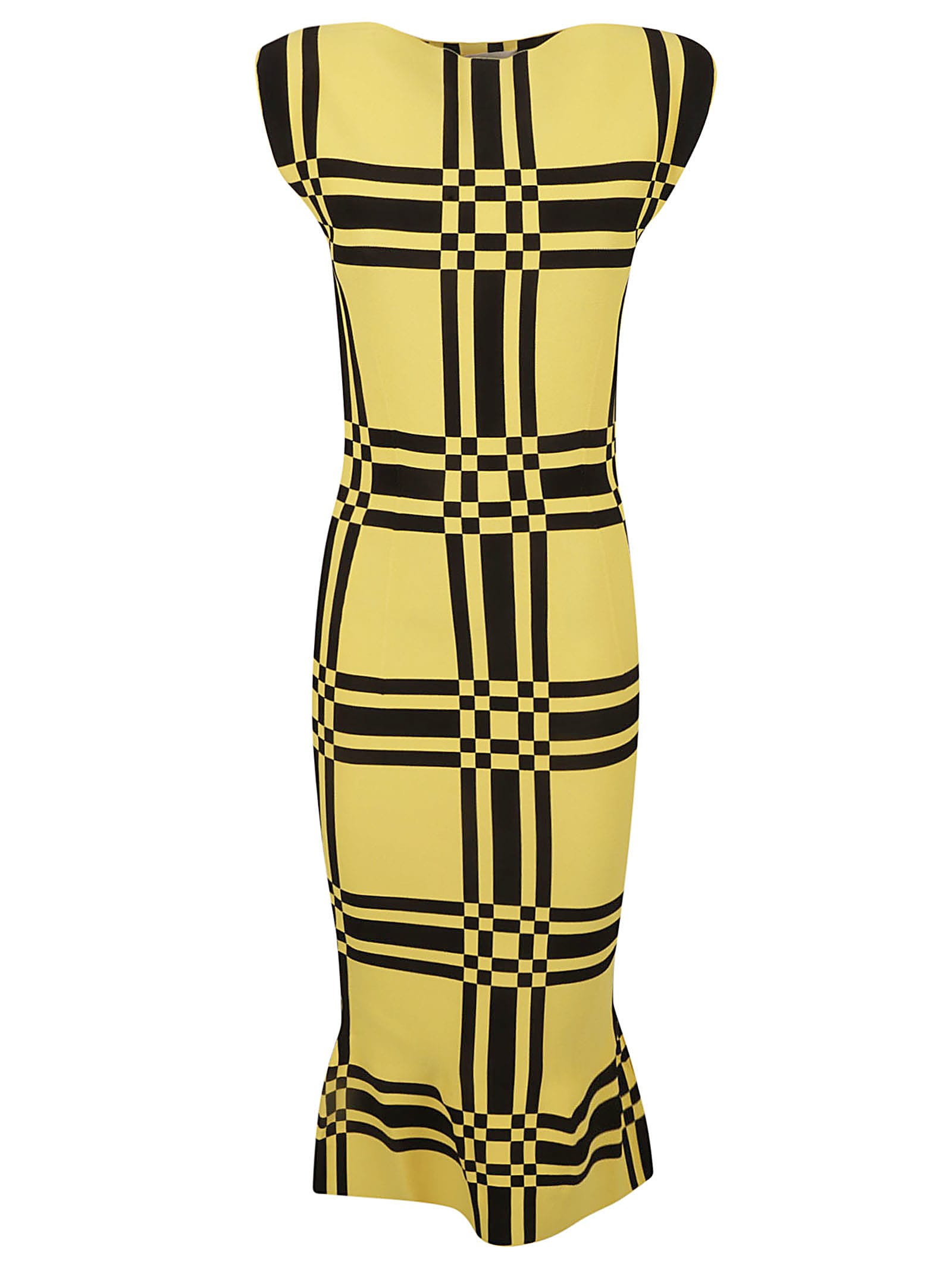 Shop Marni Printed Sleeveless Dress In Yellow