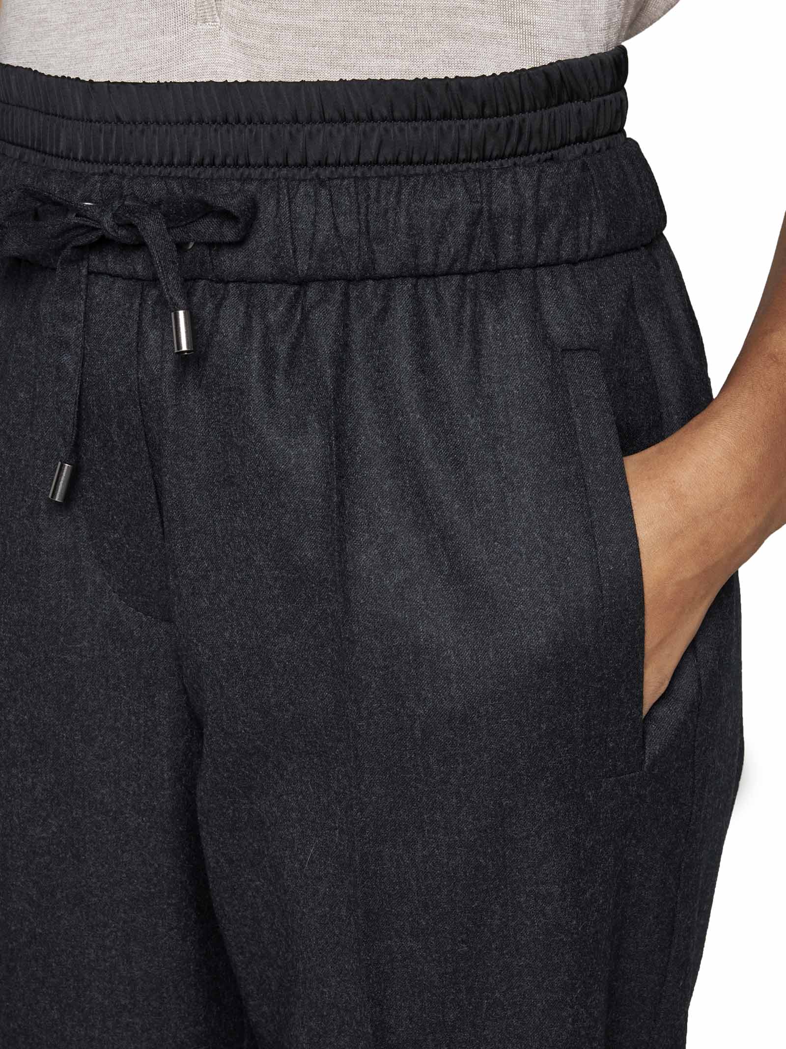 Brunello Cucinelli Wool Baggy Pants In Antracite