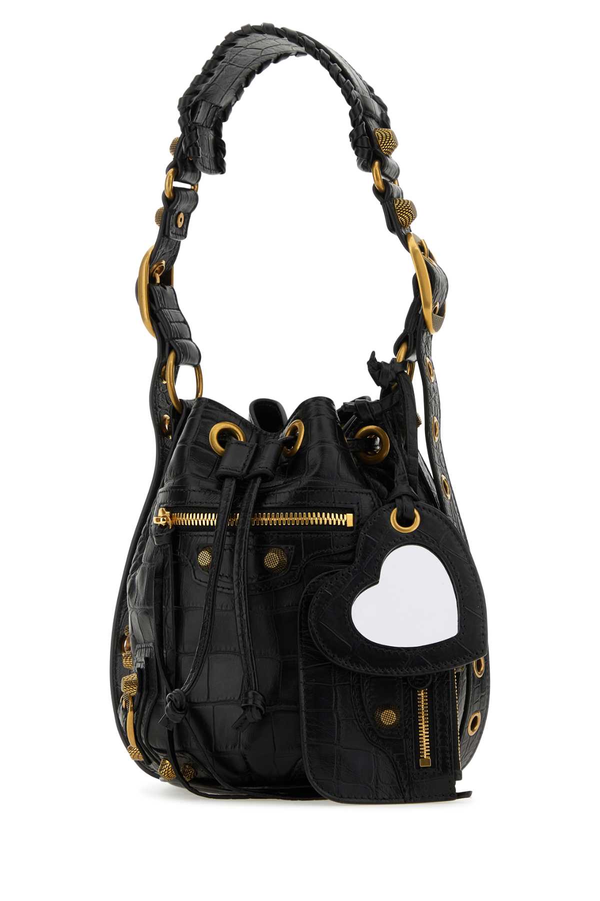 Shop Balenciaga Black Leather Le Cagole Xs Bucket Bag In 1000