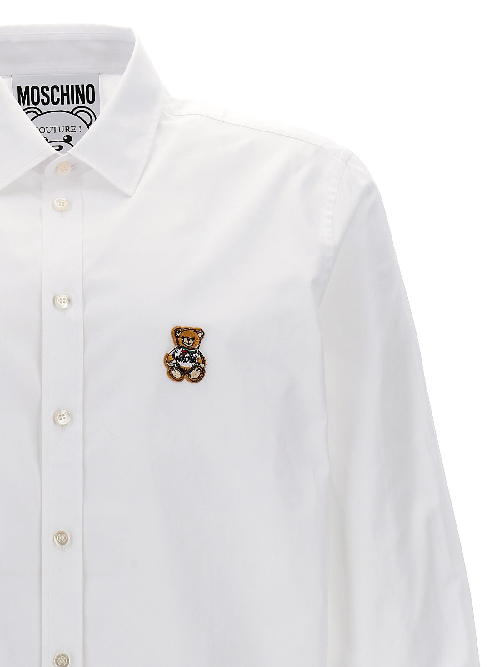 Shop Moschino Teddy Shirt In White