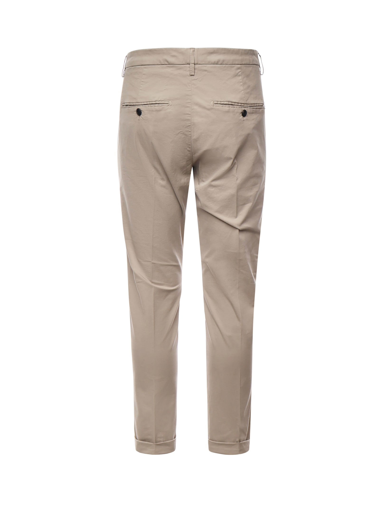Dondup Cotton Trousers With Belt Loops And Pockets In Castoro