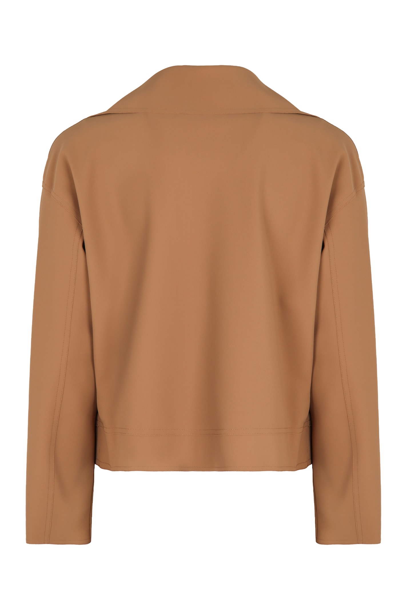 Herno Camel Brown Jacket With Spread Collar In Camel