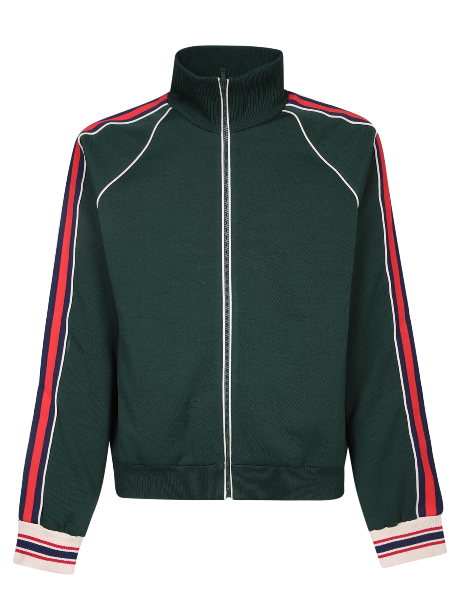 Shop Gucci Gg Jacquard Green Jacket