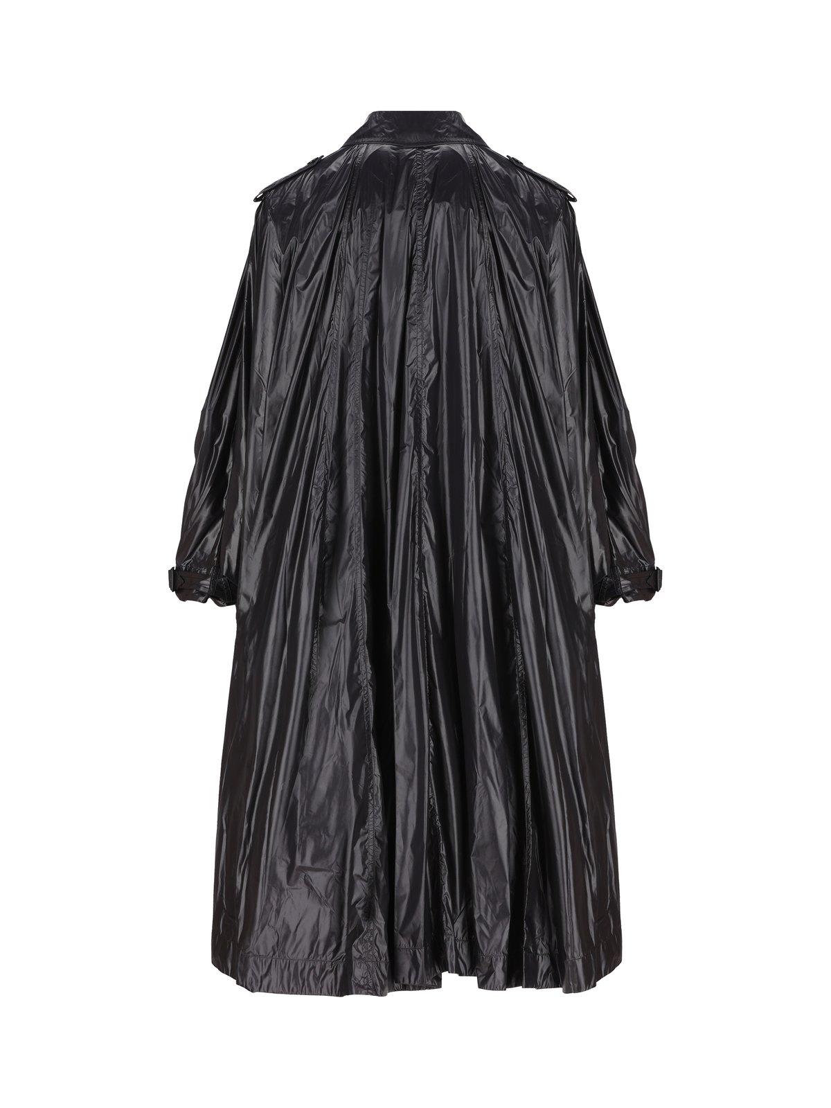 Saint Laurent Long-sleeved Padded Coat In Black