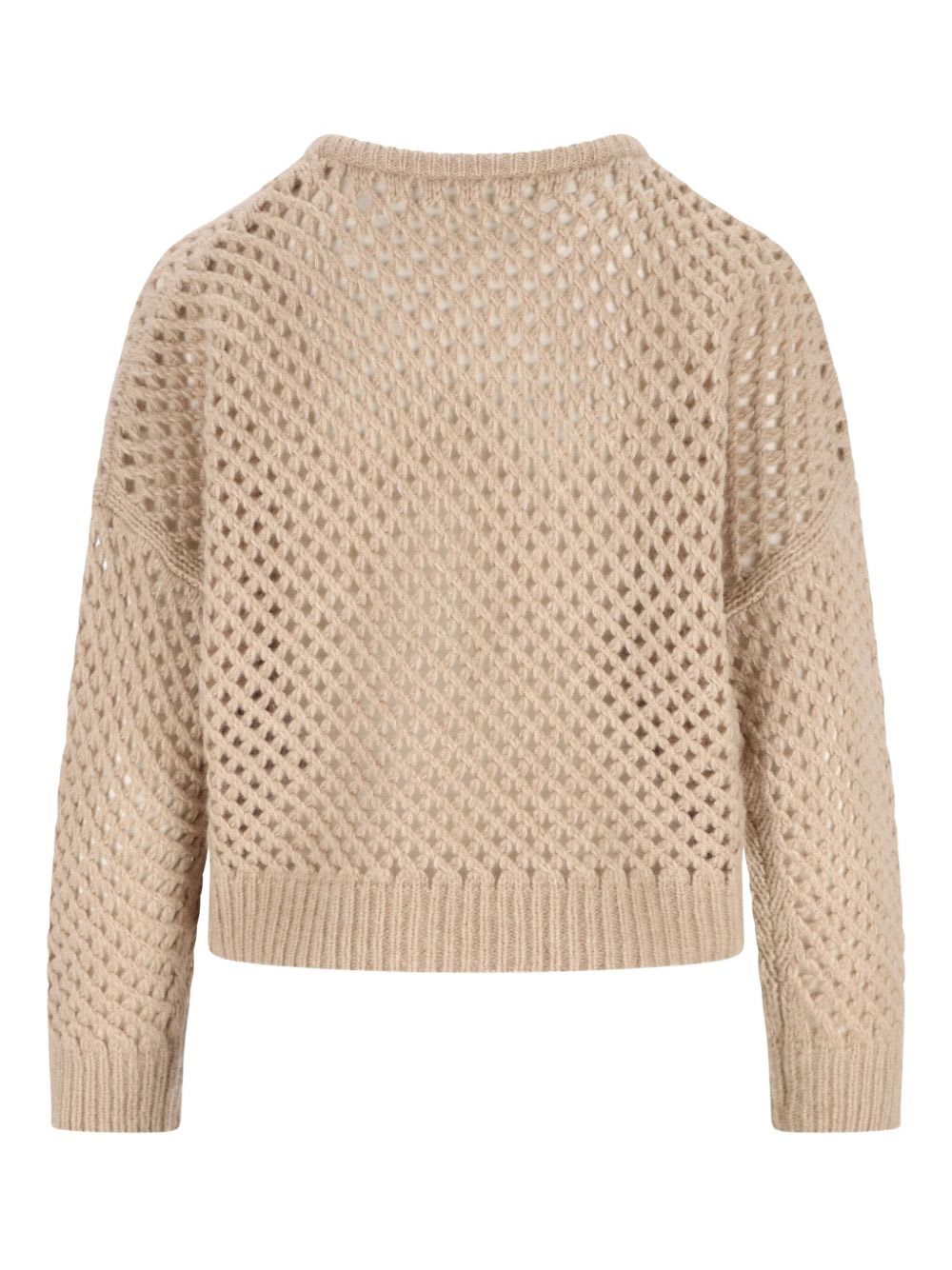 Max Mara Lattice-design Sweater In Brown