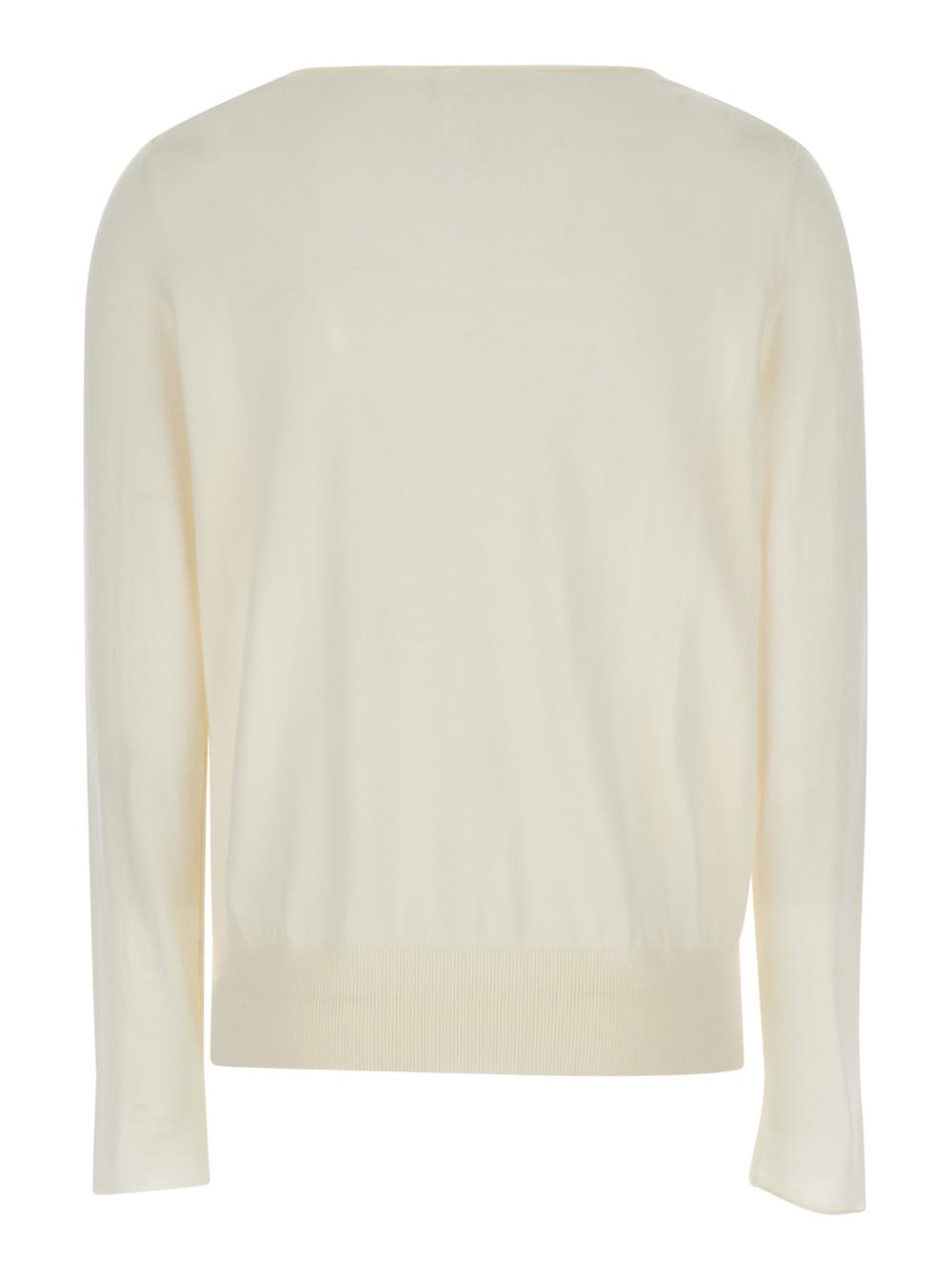 Shop Allude Cream Pullover With Boat Neckline In Wool Woman In White