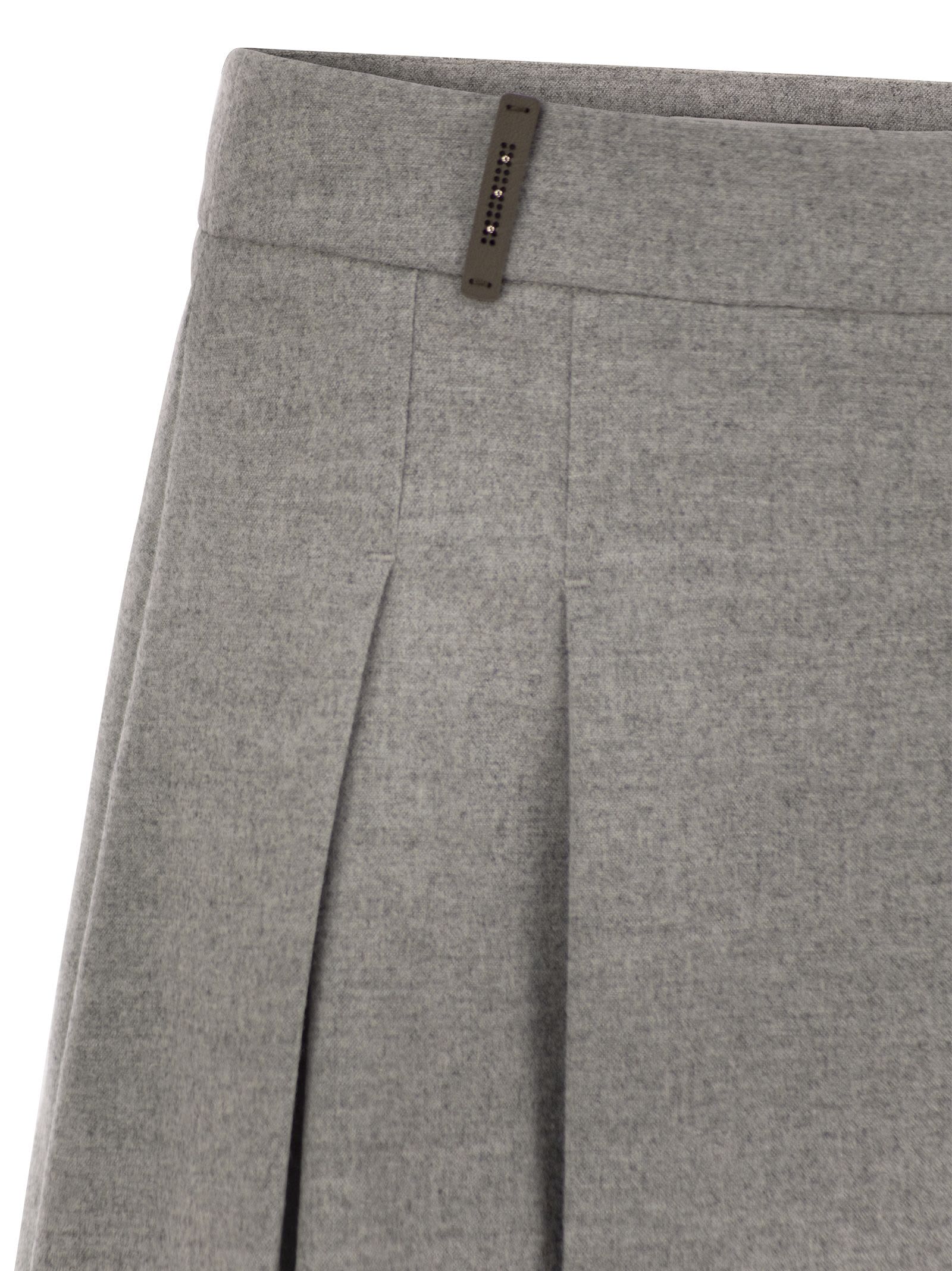 Peserico Women Short Skirt In Wool And Viscose In Grey