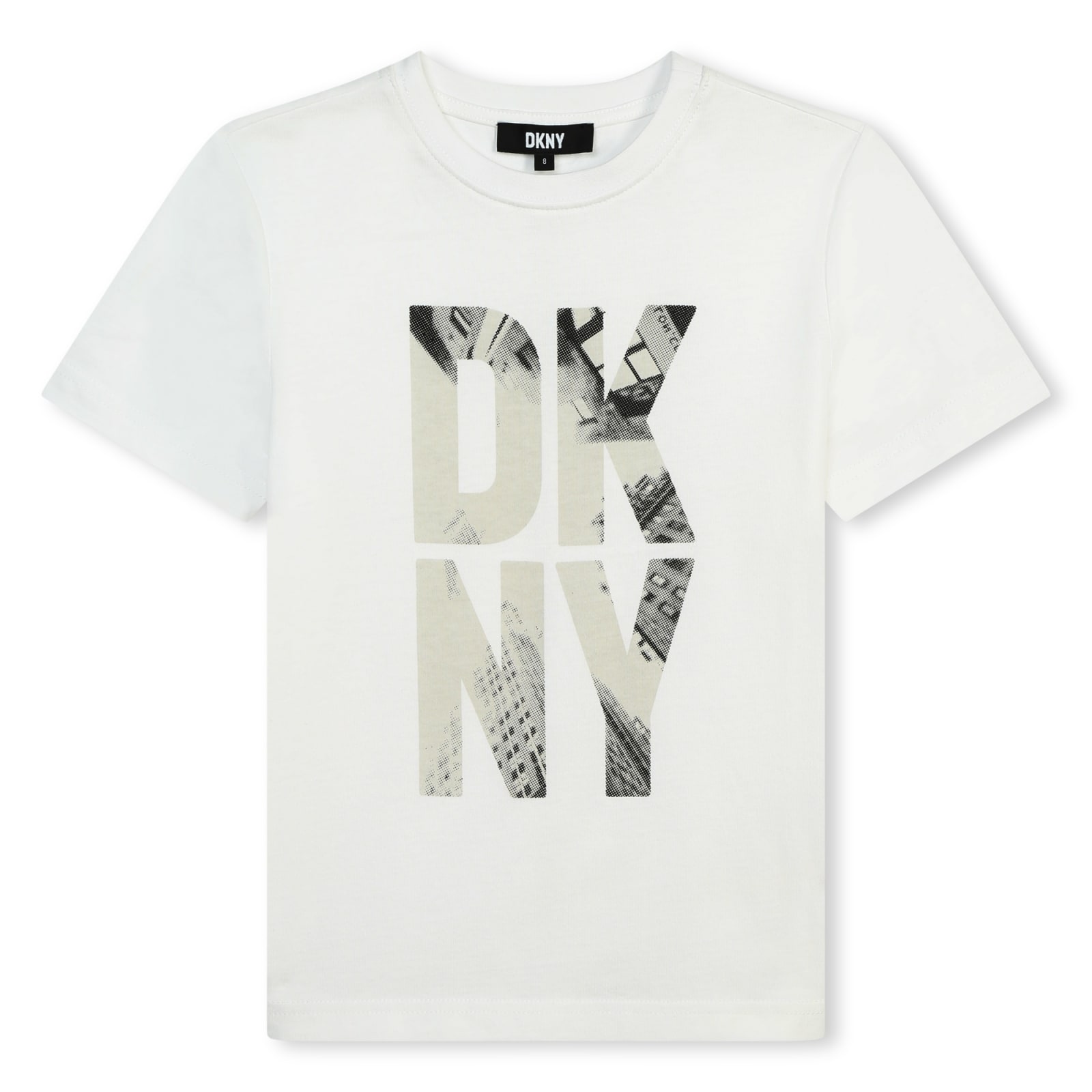 Shop Dkny T-shirt With Print In Bianco