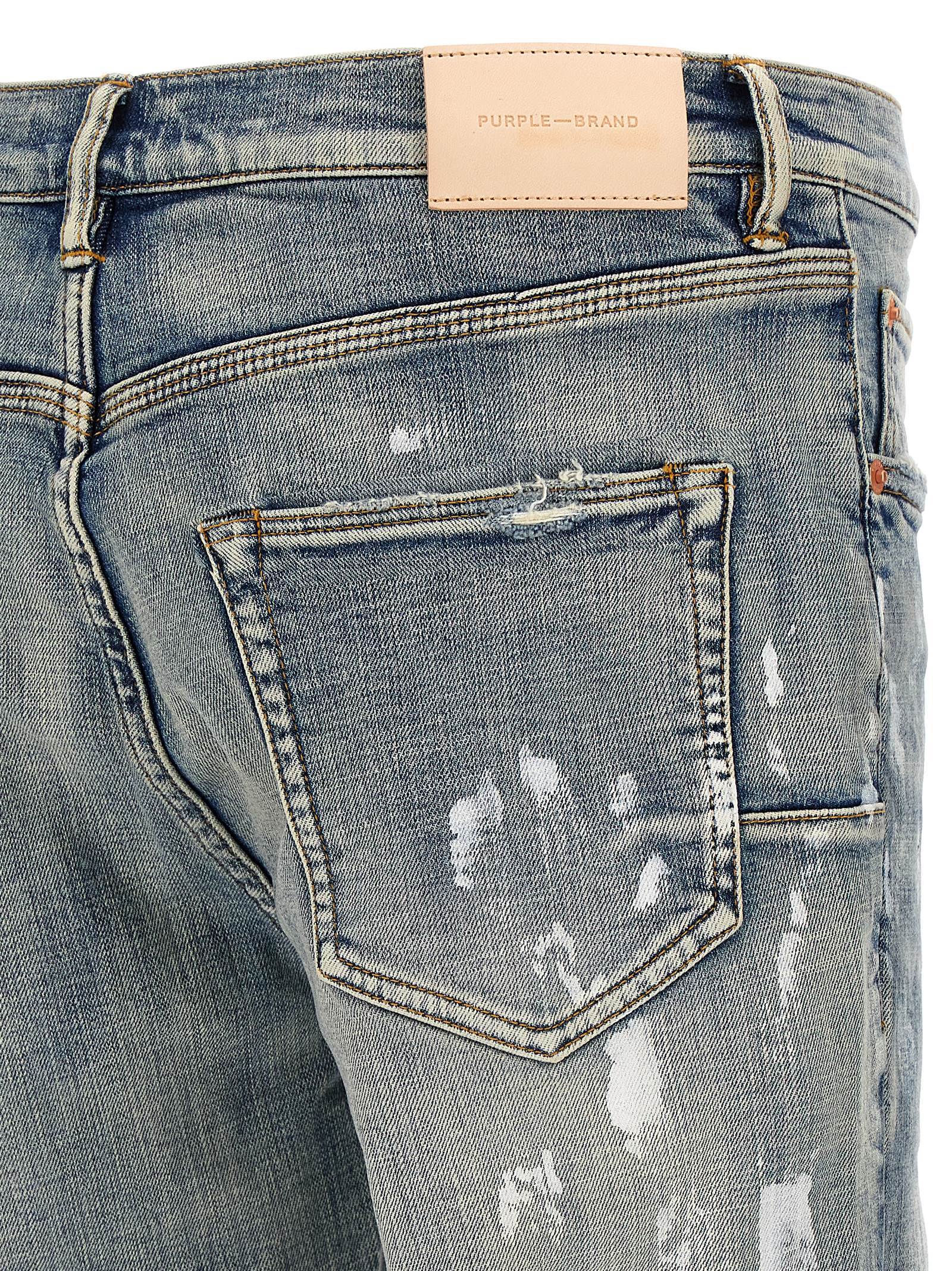 Purple Brand Paint Blowout Slim Fit Jeans In Gray