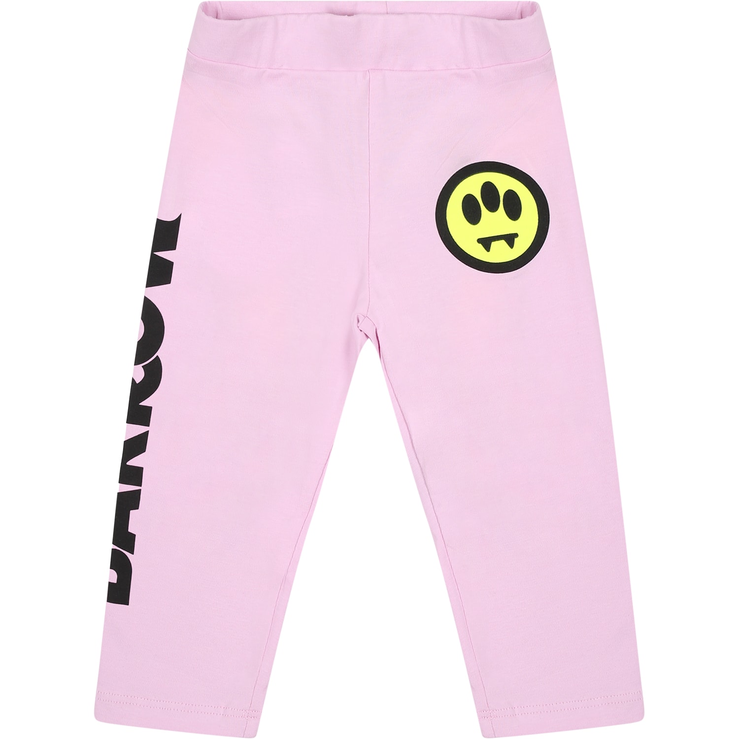 Barrow Pink Leggings For Baby Girl With Smiley Face And Logo