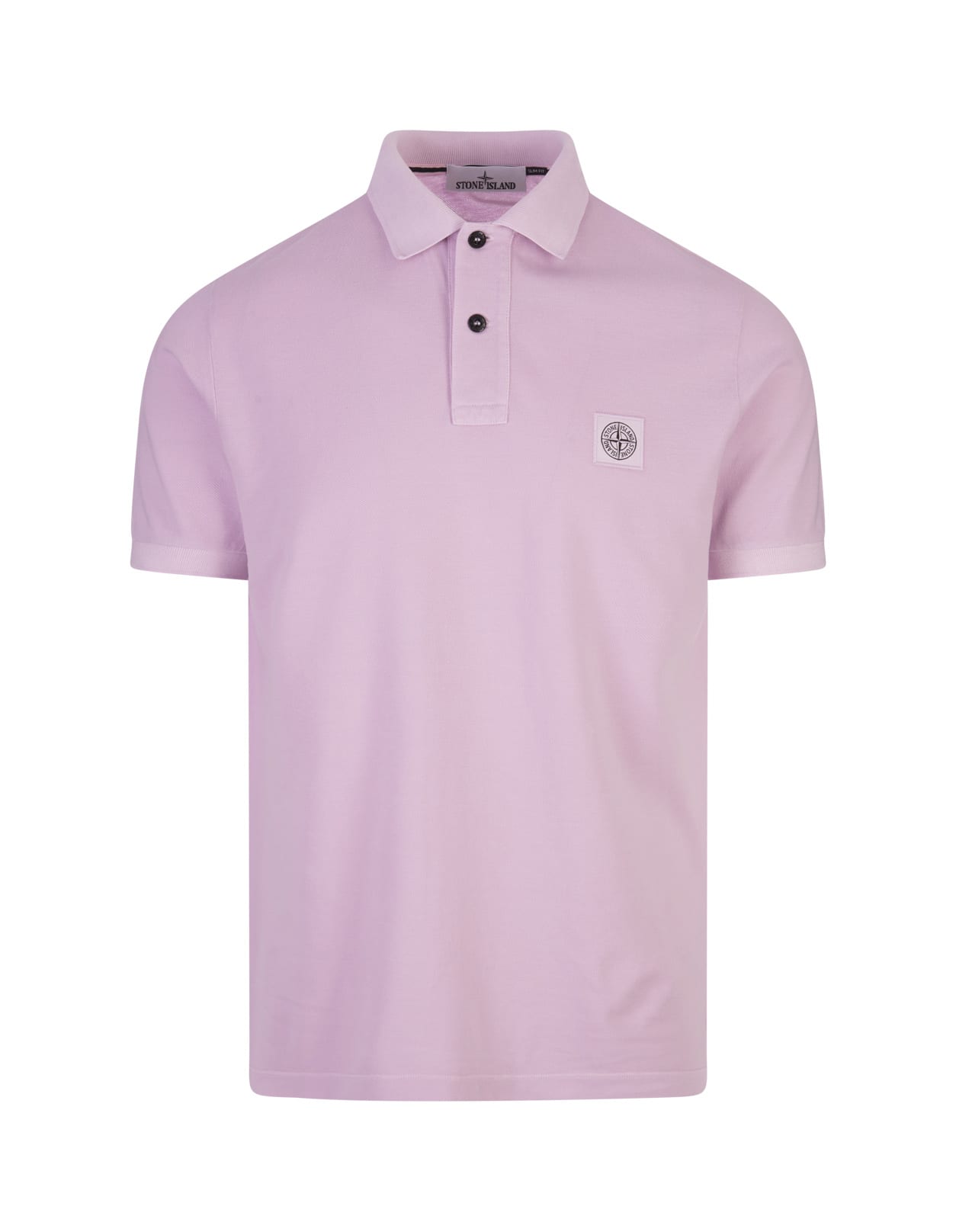 Stone Island Pink Pigment Dyed Slim Fit Polo Shirt