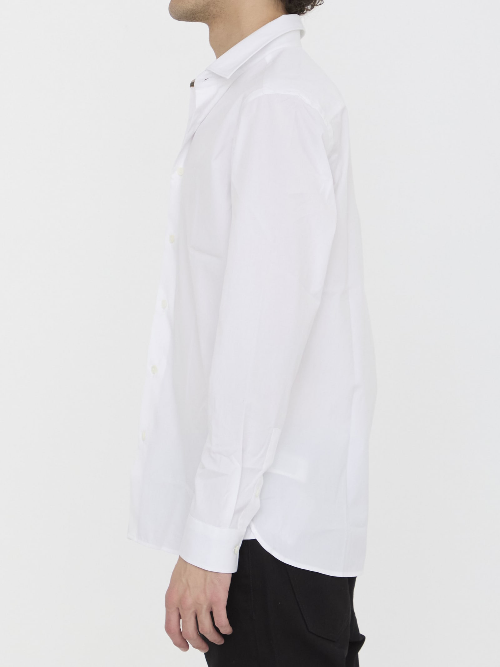 Shop Burberry Stretch Cotton Shirt In White