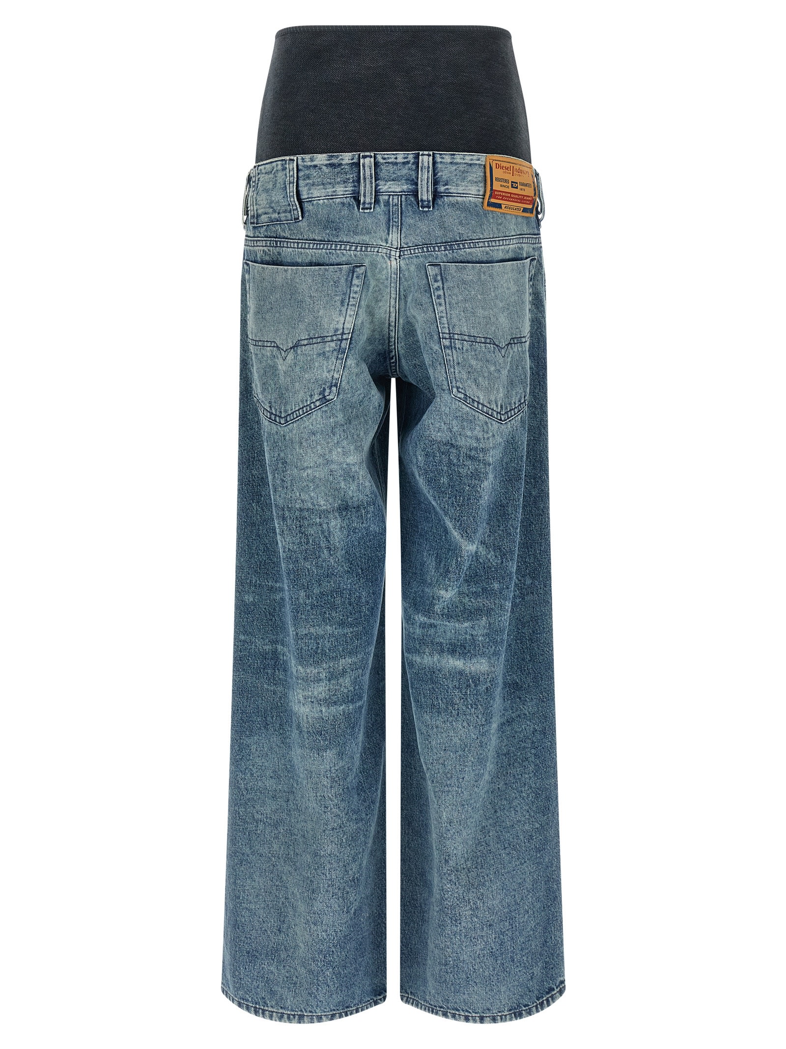 Diesel Stonewashed Cotton And Hemp Denim Jeans In Blue