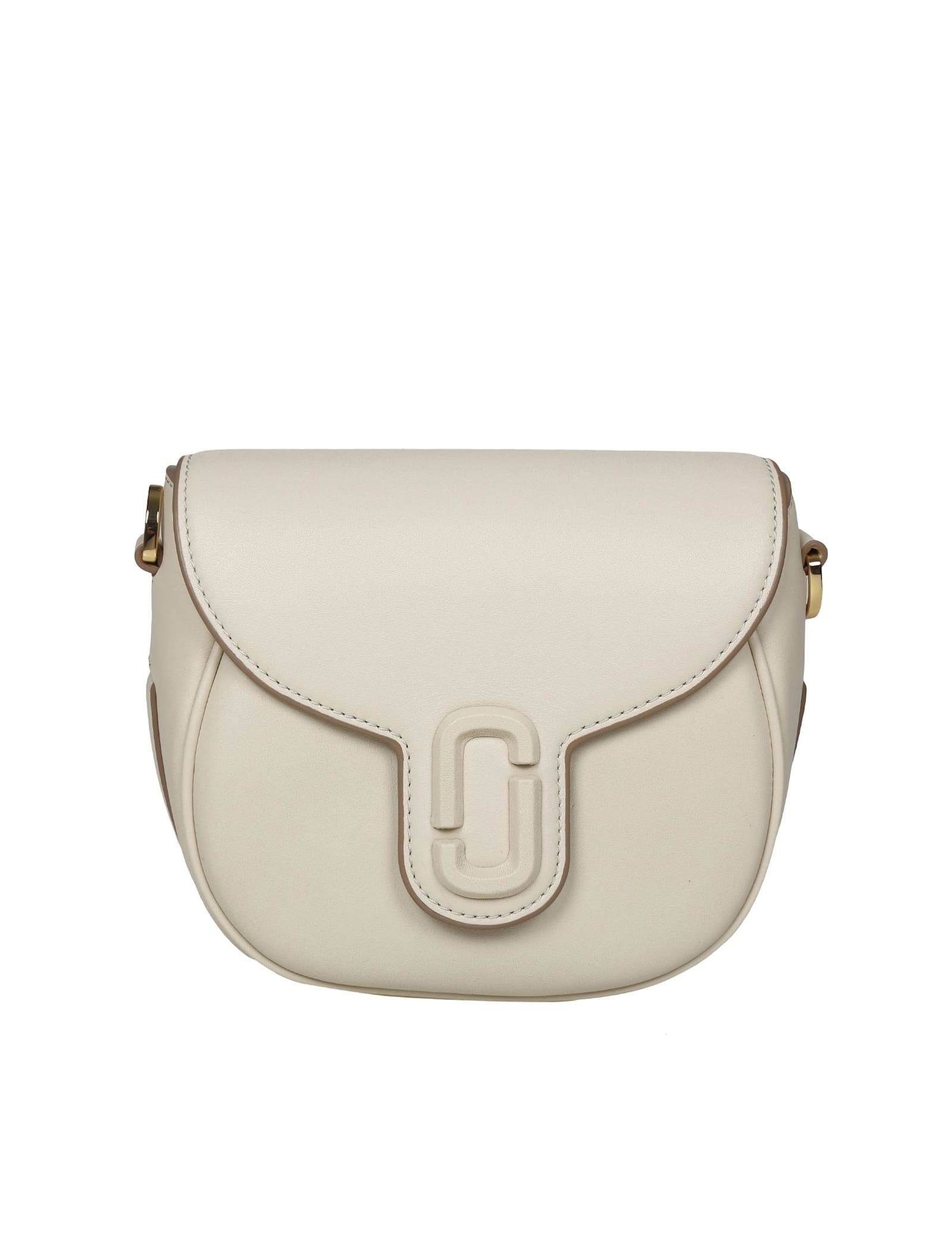 Shop Marc Jacobs Marc Jacob The Small Saddle Bag In White Leather In Cloud White