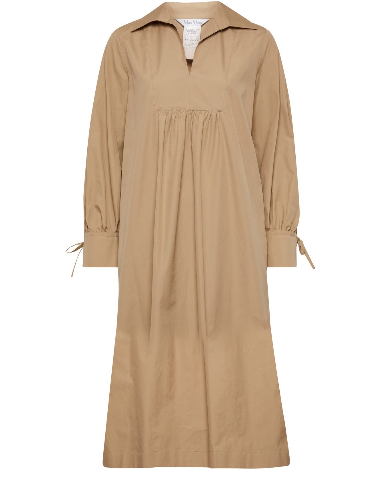 Shop Max Mara Collared Long-sleeved Dress In Cammello