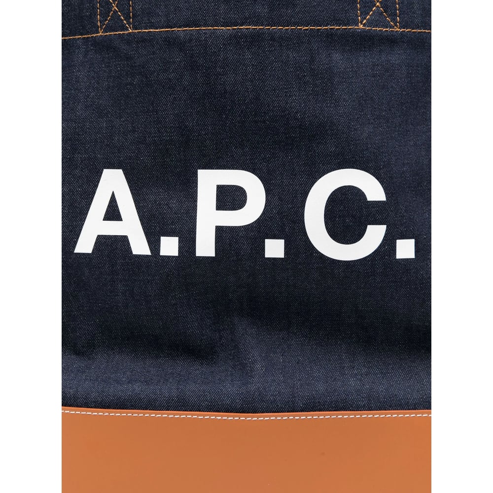 Apc A.p.c. Axel Small Denim Tote Bag In Black