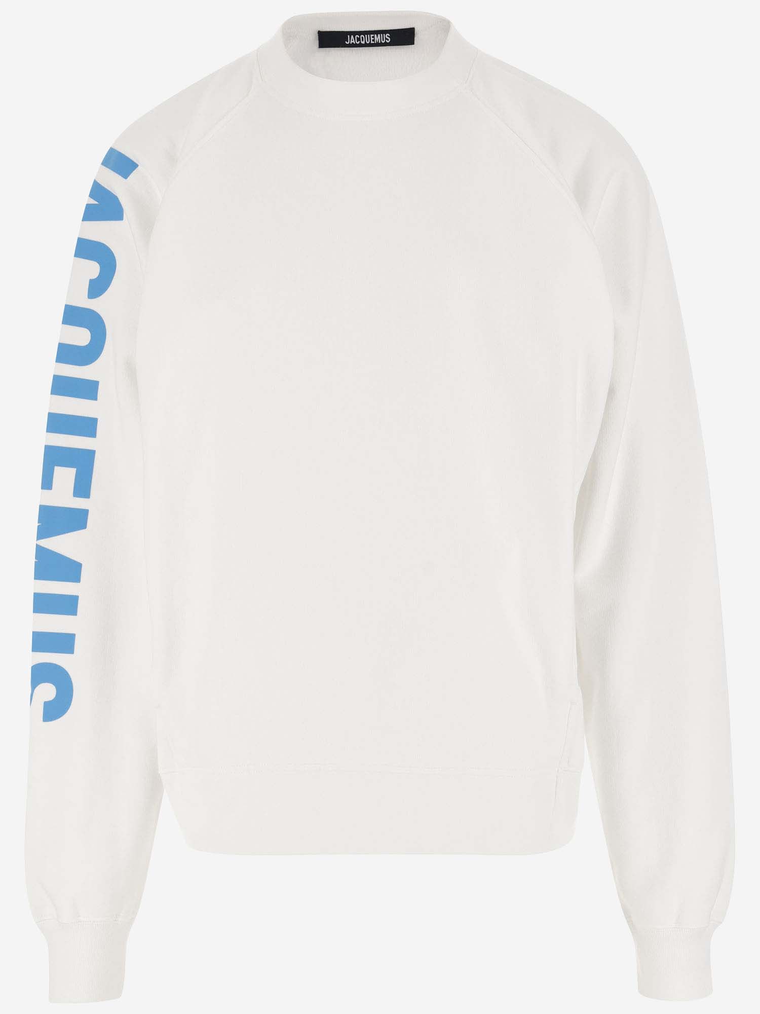 Shop Jacquemus Cotton Sweatshirt With Logo In White