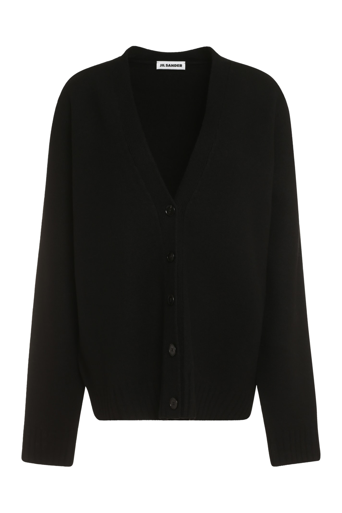 Shop Jil Sander Wool Cardigan In Black