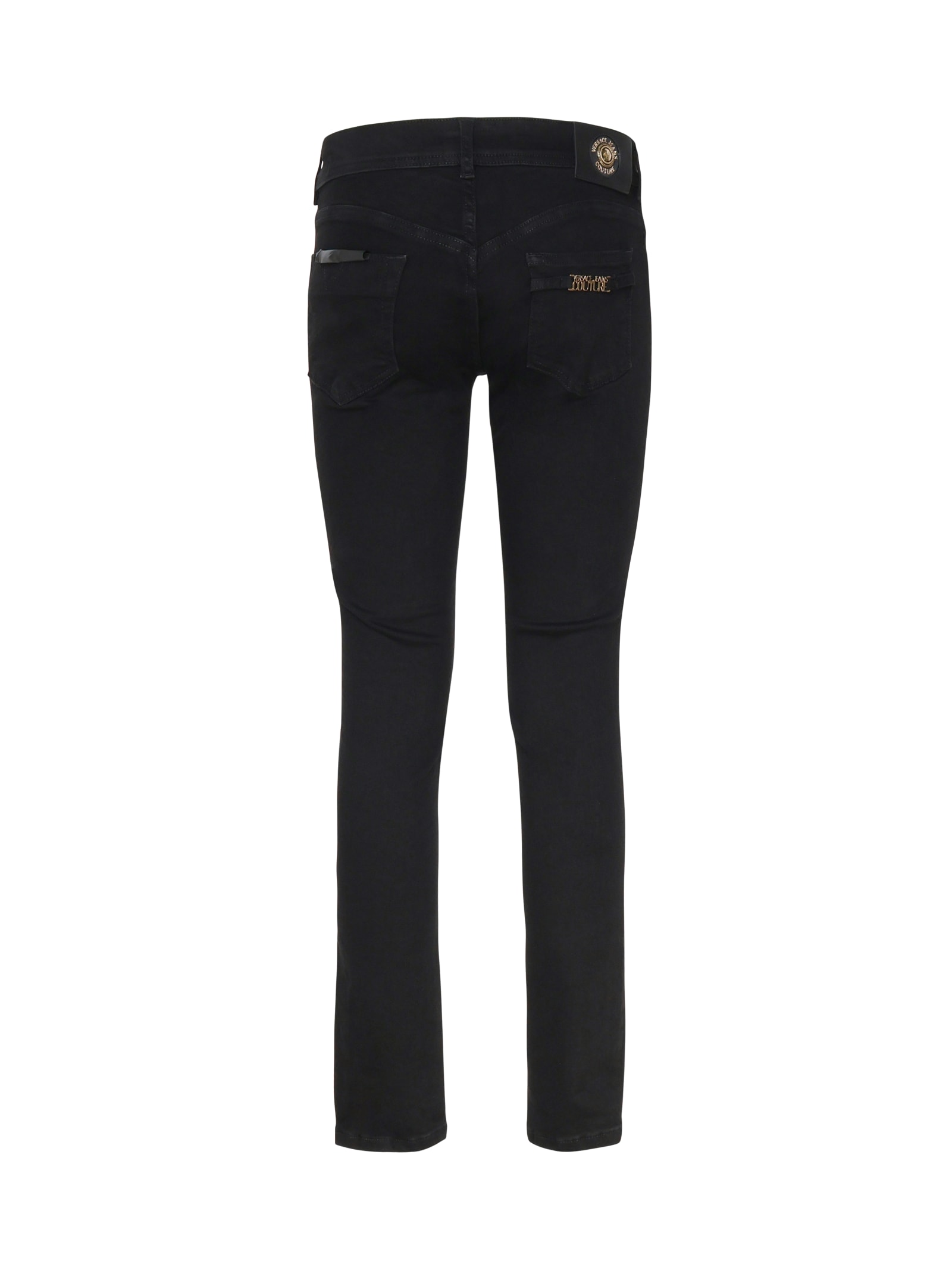 Shop Versace Jeans Couture Slim Fit Cotton Denim In Black