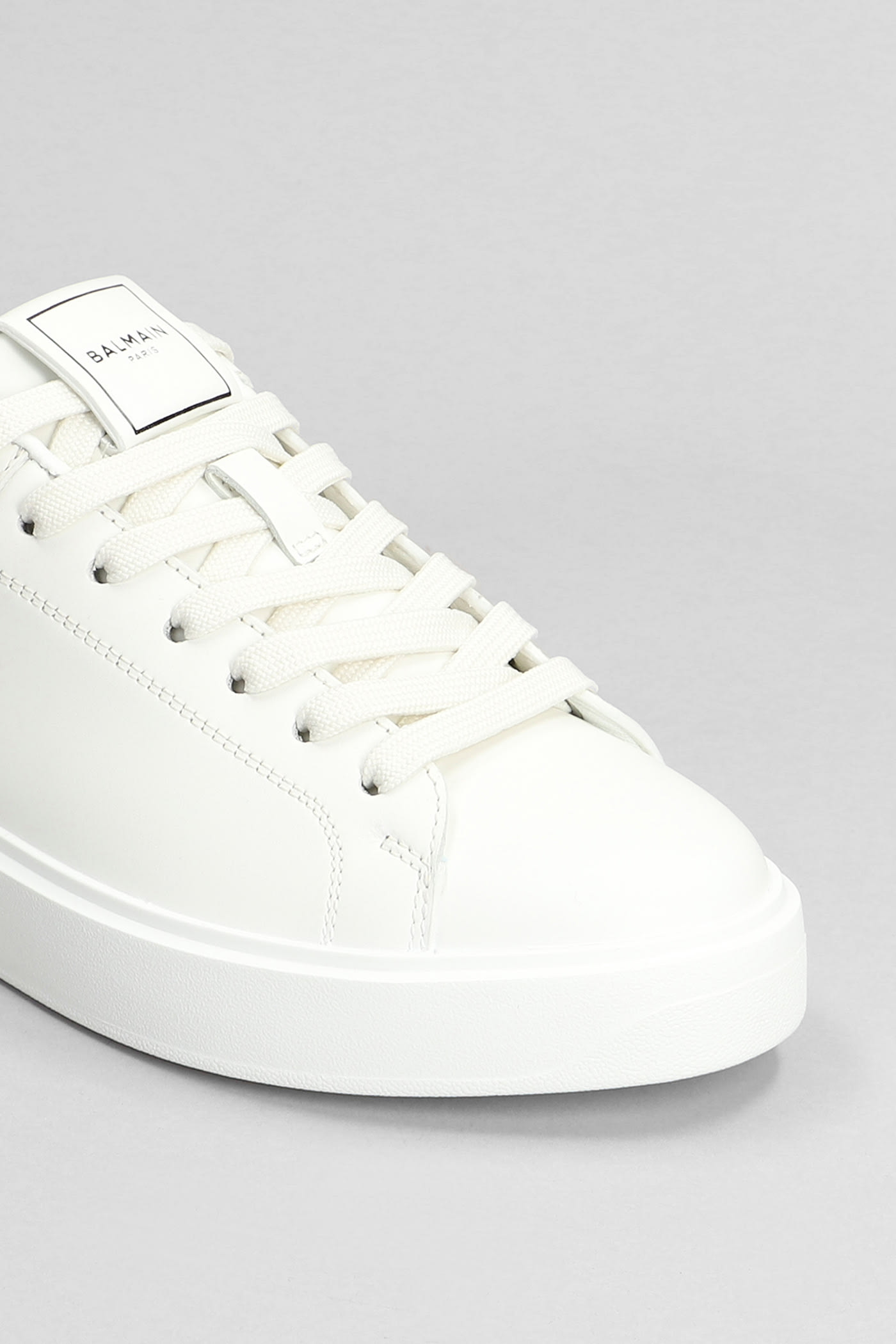 Shop Balmain B Court Sneakers In White Leather