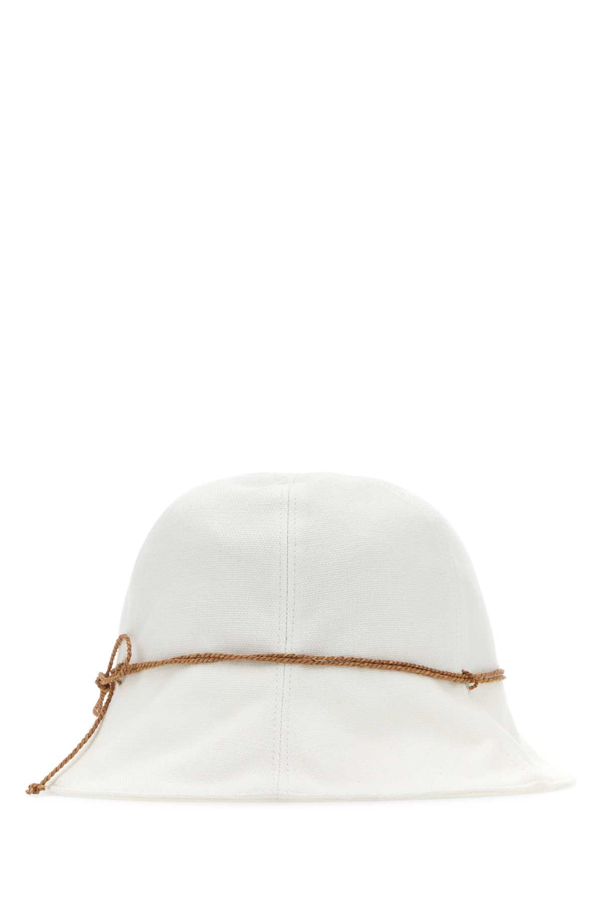 Shop Helen Kaminski Ivory Cotton Bucket Hat In Ecru