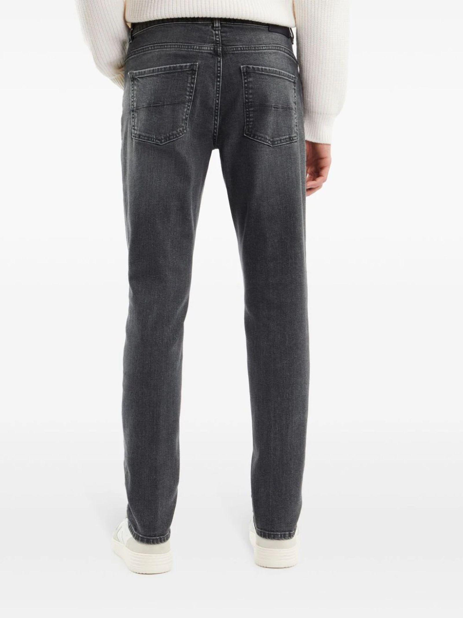 Shop Fay Grey Stretch-cotton Denim Jeans In Blue