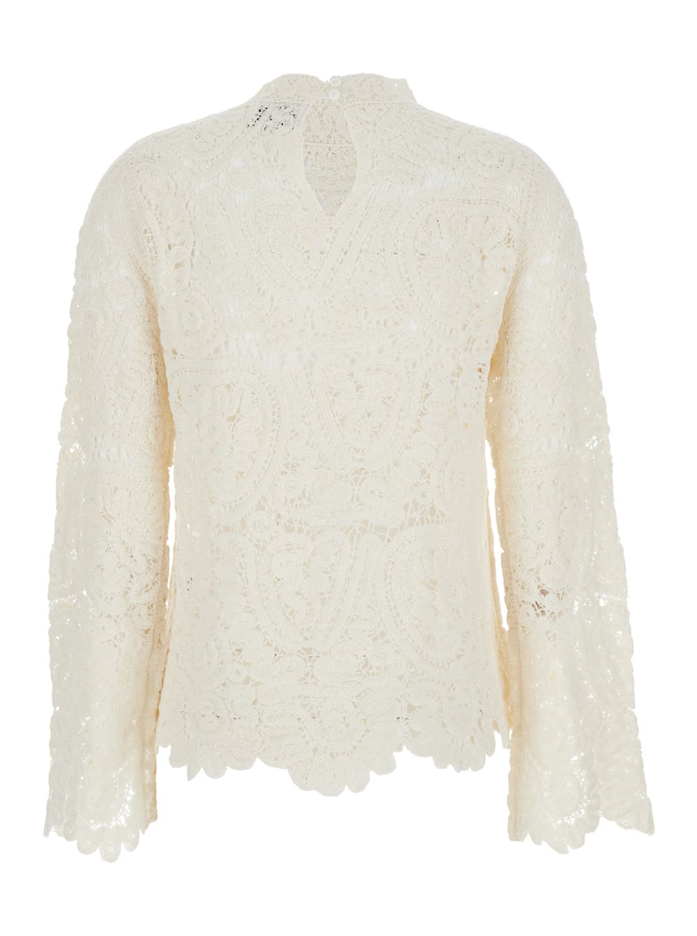 Loulou Studio Wade Stand Collar Sweater In White