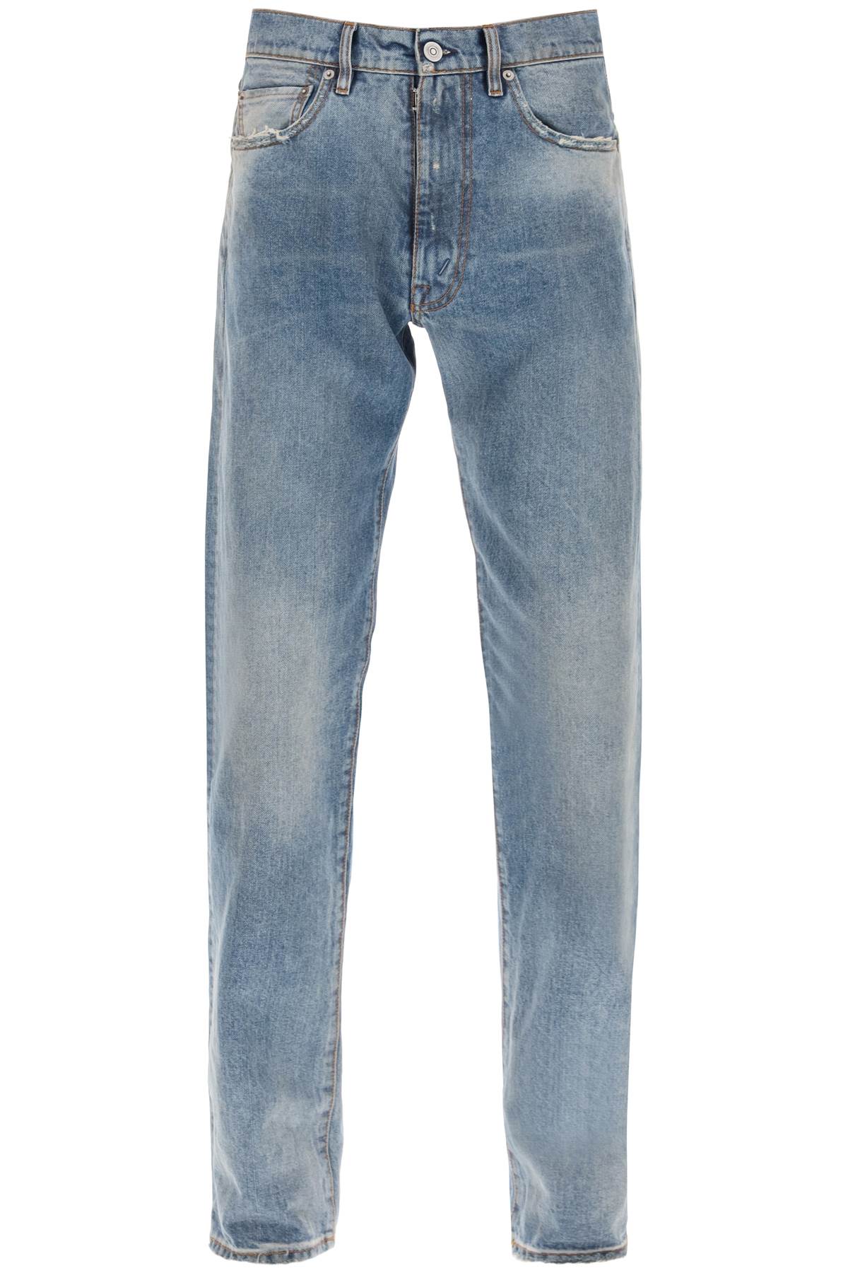 Shop Maison Margiela Stone-washed Loose Jeans In Light Indigo (light Blue)