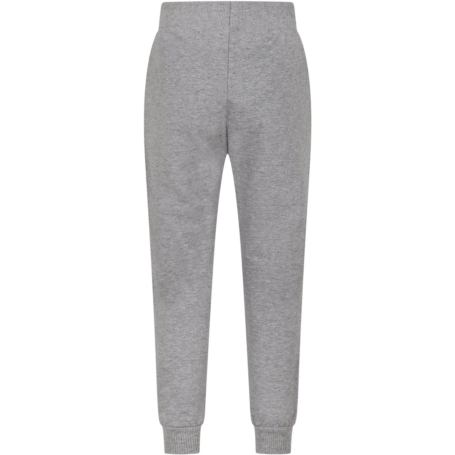 Shop Moschino Grey Trousers For Kids With Logo