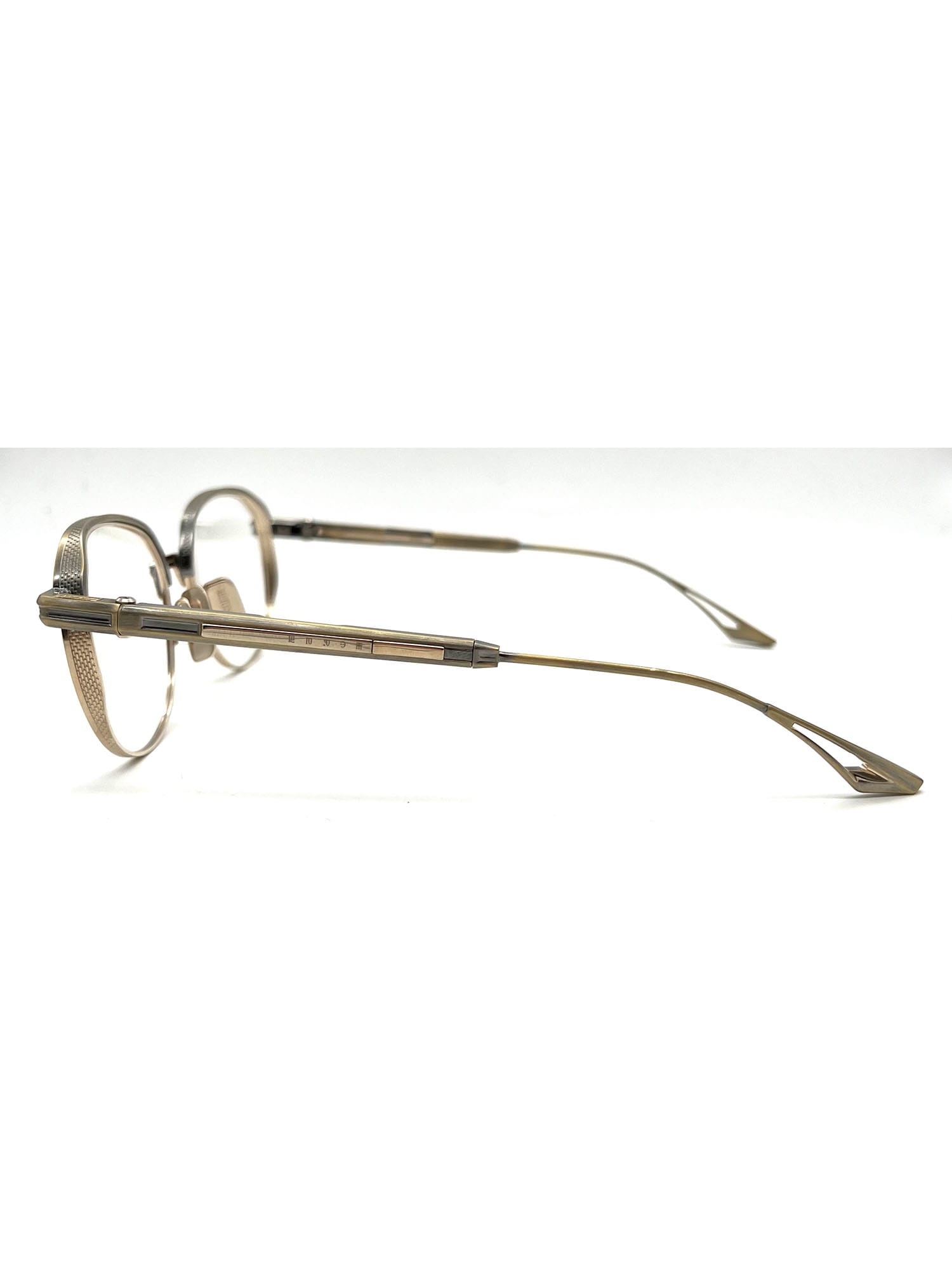 Shop Dita Dex017/a/03 Eplx.17 Eyewear In Antique Yellow Gold_white