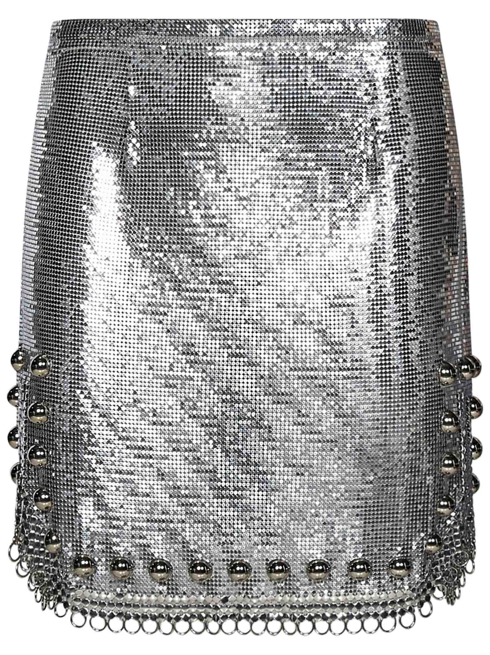 Shop Rabanne Skirt In Silver