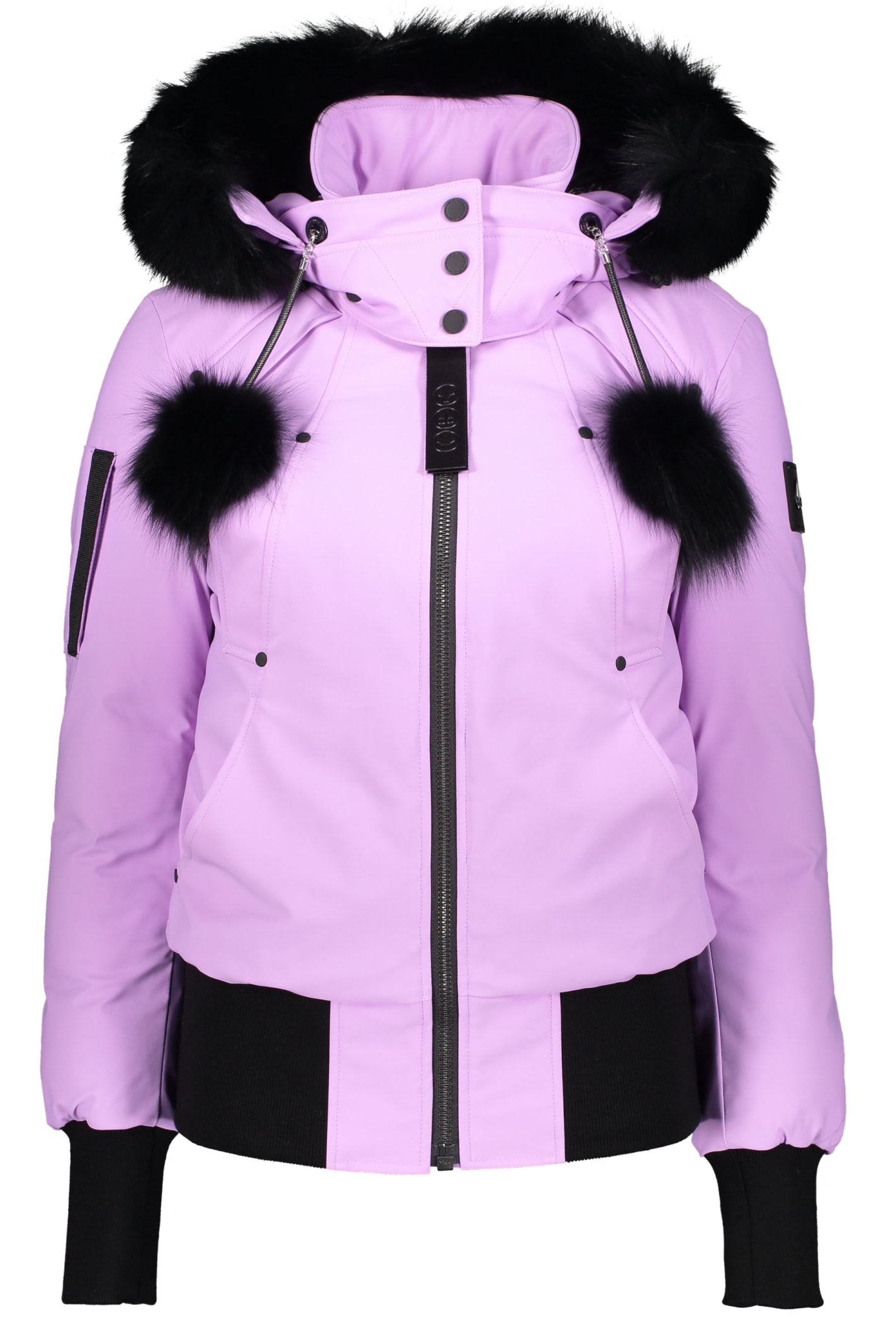 Moose Knuckles Hooded Padded Bomber Jacket In Lilac