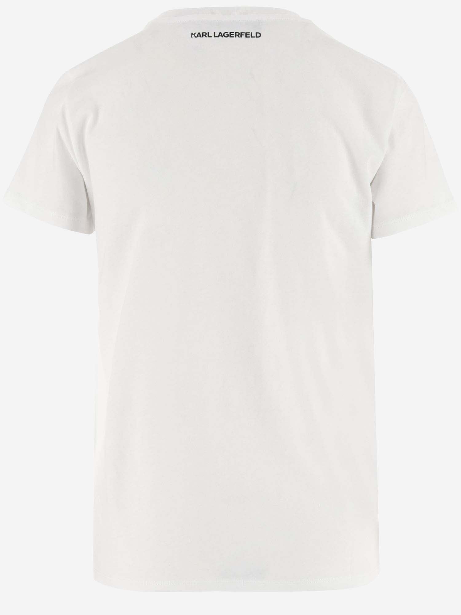 Shop Karl Lagerfeld Cotton T-shirt With Logo In White