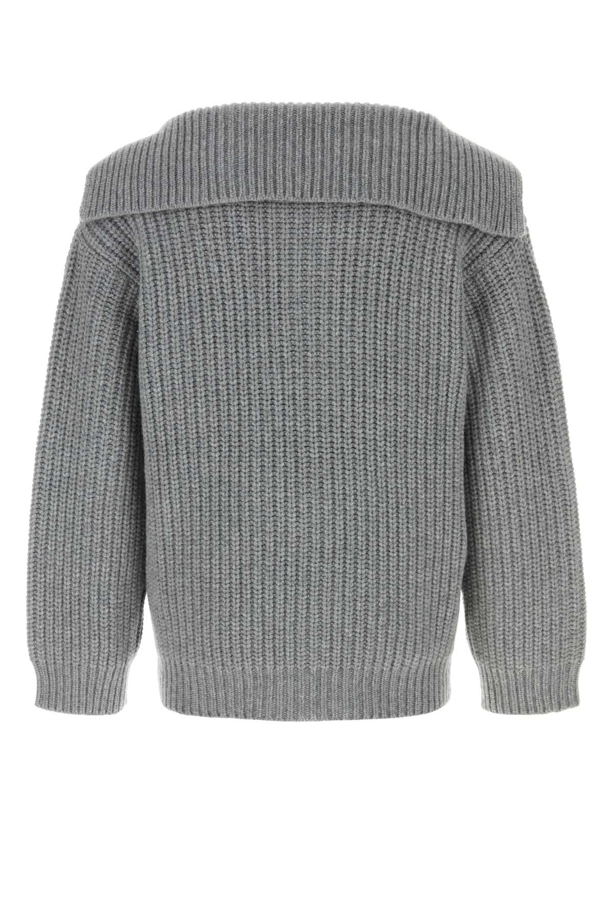 Shop Valentino Grey Cashmere Sweater In Grigiomelange