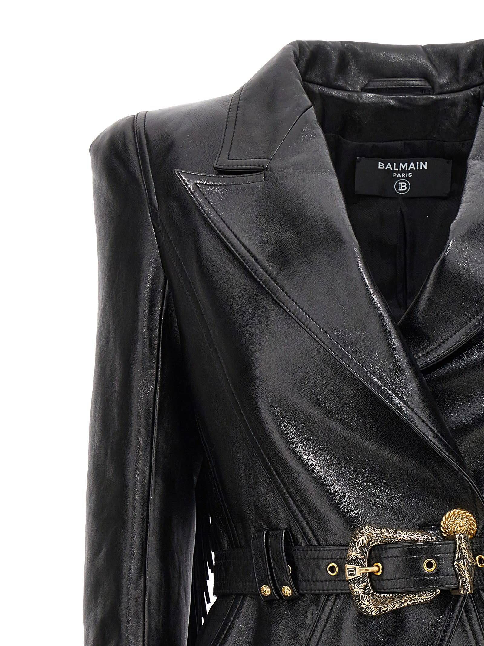 Shop Balmain Jolie Madame Jacket In Black