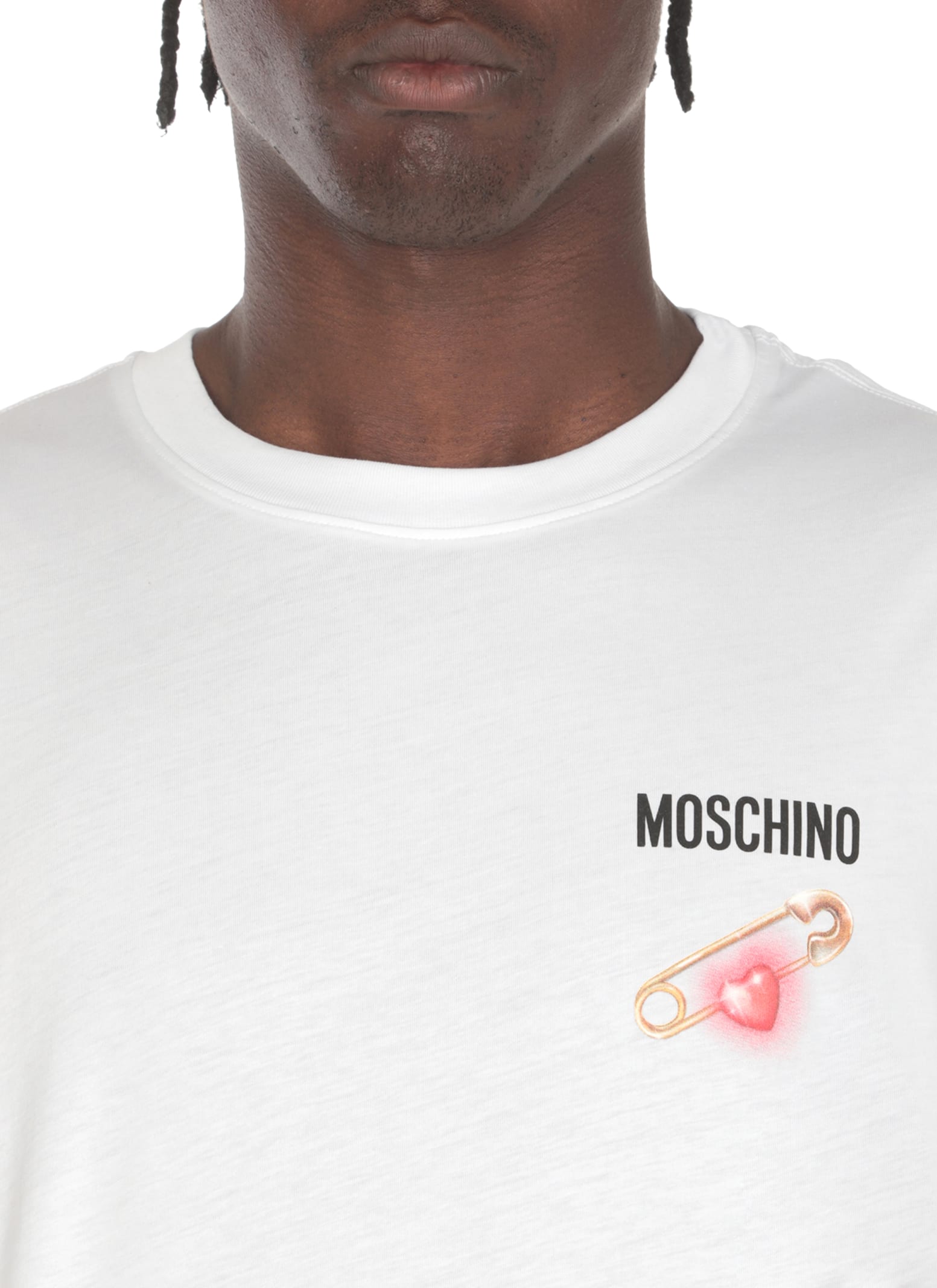 Shop Moschino Cotton Logoed T-shirt In White