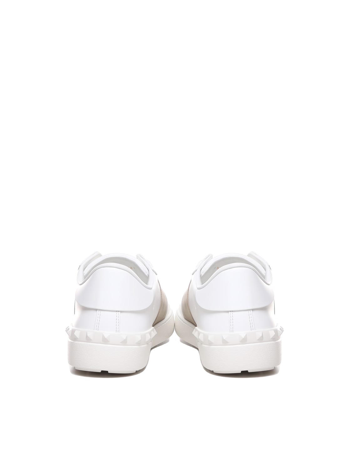 Shop Valentino Calfskin Open Sneaker In White, Sand