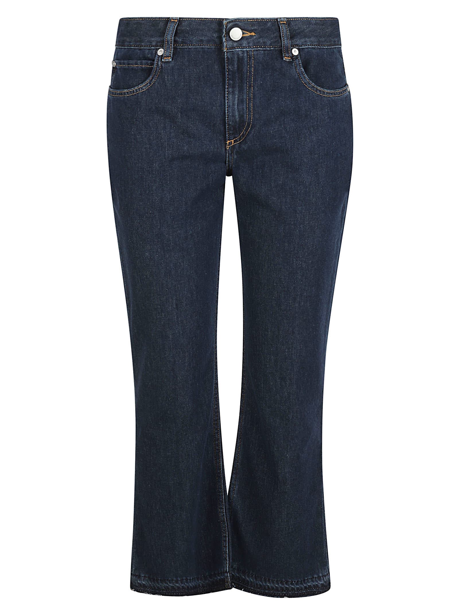 Shop Red Valentino Fitted Buttoned Jeans In Medium Blue