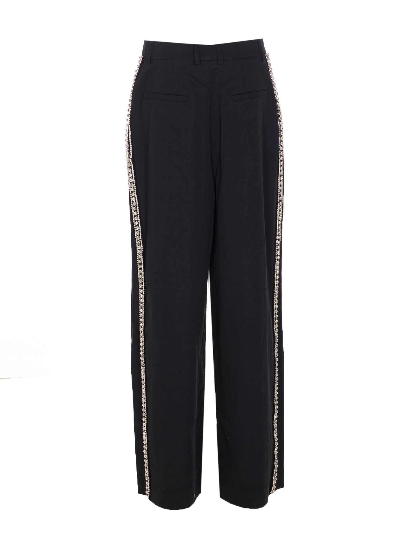 Essentiel Antwerp Crystal-embellished High-waisted Trousers In Gray