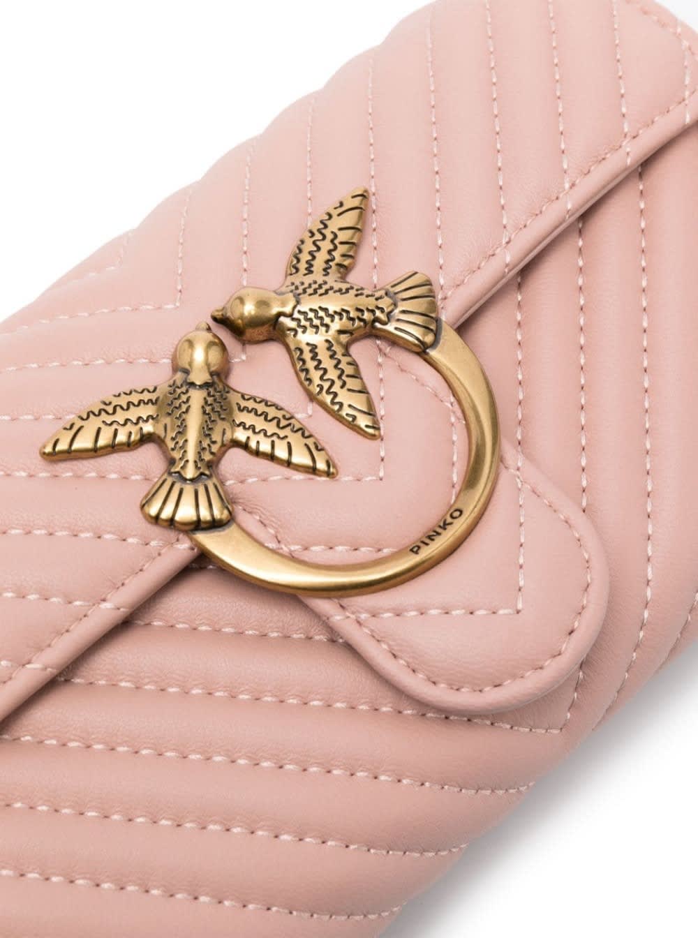Shop Pinko Love Bag Chevron Crossbody Bag In Pink