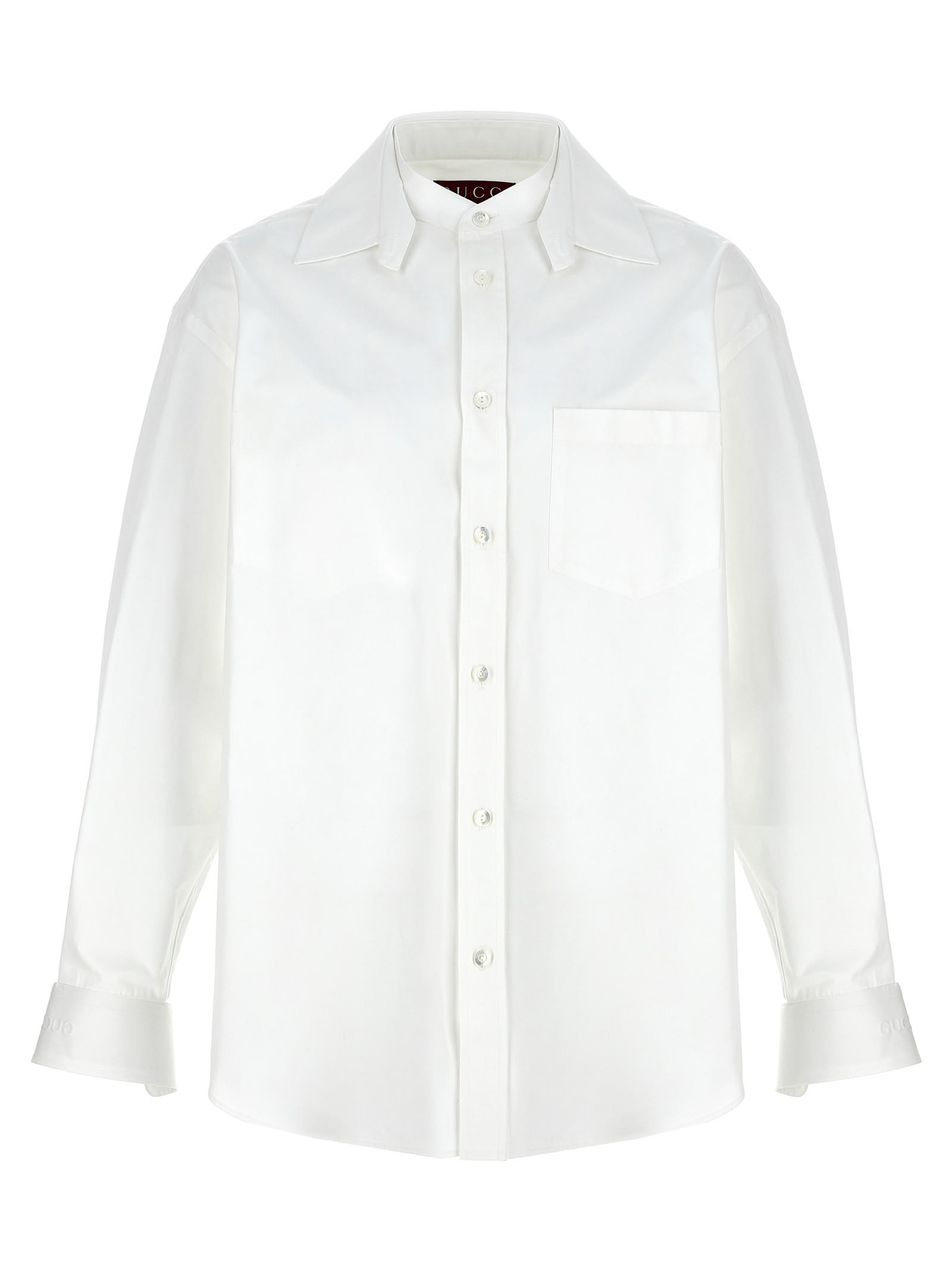 Shop Gucci Double Collar Shirt In White