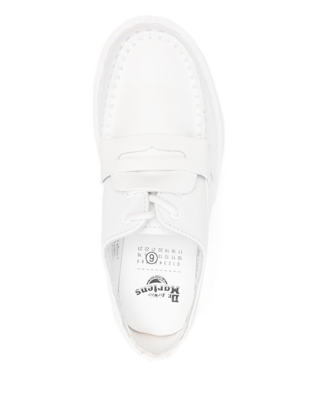 Mm6 Maison Margiela X Dr. Martens Leather Moccasin Loafers In White